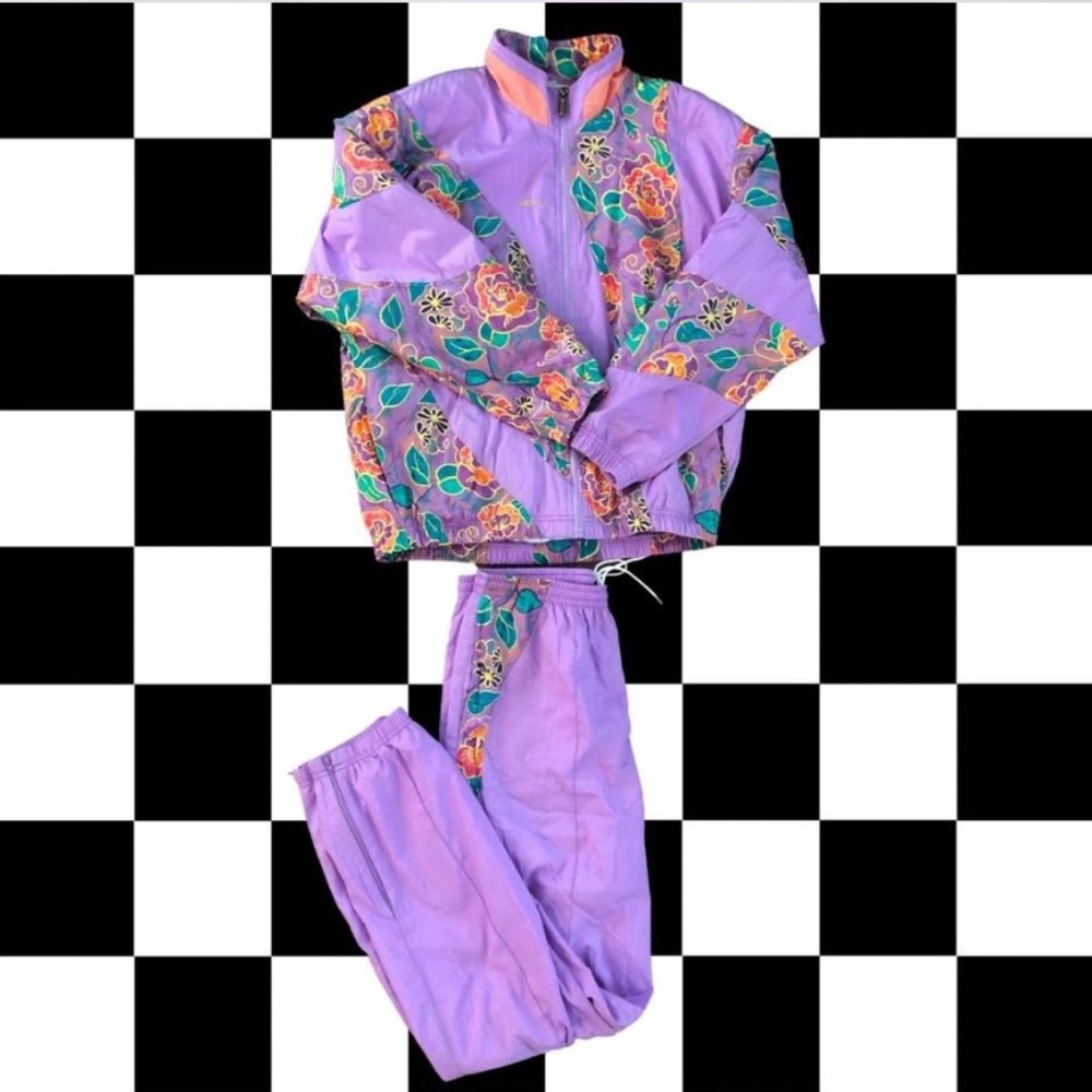 Head Purple Floral Track Pants & Joggers Women’s Large
